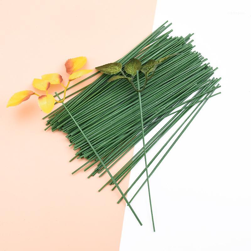 

50PCS Artificial Flower pole Iron wire Silk roses Leaf For Wedding home Decor DIY Wreath Gifts Scrapbooking Craft Fake Flower1, 50 pieces