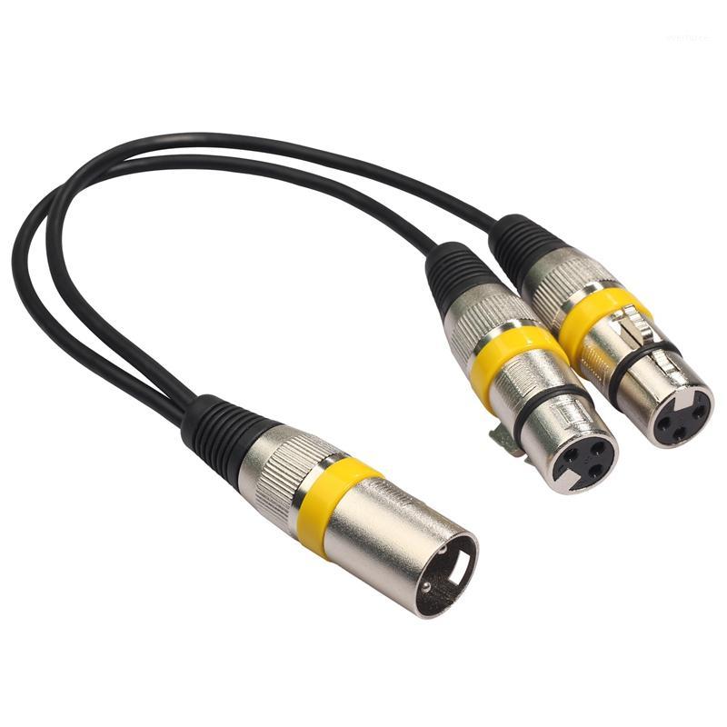 

30Cm 3Pin Xlr Male to 2 Xlr Female o Extension Cable Y Splitter for Mic Mixer Recorder Dj Cable1