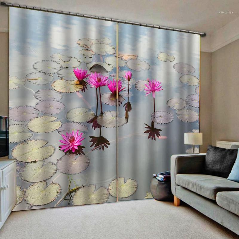 

Decoration curtains 3D Curtain Luxury Blackout Window Curtain Living Room water lout leaf curtains1, As pic