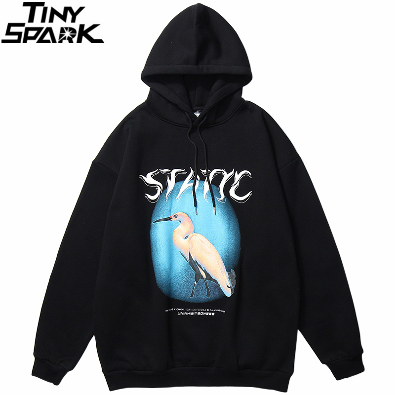 

Hip Hop Streetwear Oversize Hoodie Pullover Crane Printed Sweatshirt 2020 Autumn Cotton Casual Oversized Sweat Shirt, A45hd40 black