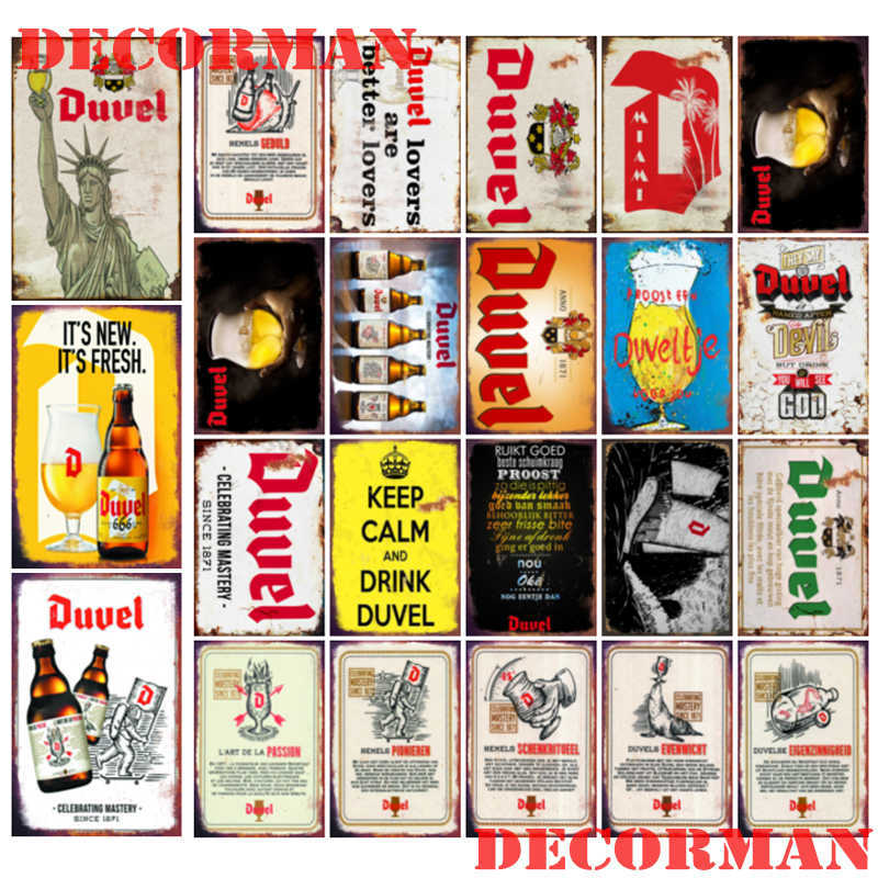 

Duvel Belgium BEER Metal tin sign Wall Plaque Retro Wine Poster Painting Pub Decoration 20*30 CM