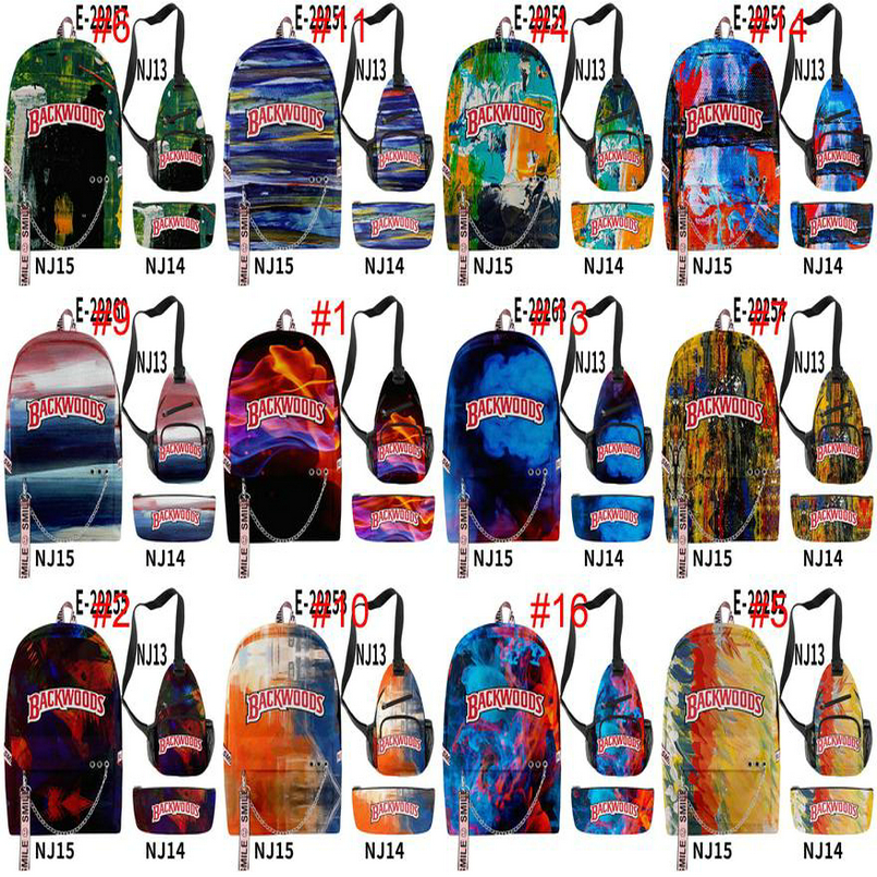 

3pcs/set Red Smoke Backwood Backpack One Shouldbag 3d Pen Bag Backwoods Backpacks 3d One-shouldbags Penbags bbyMmM