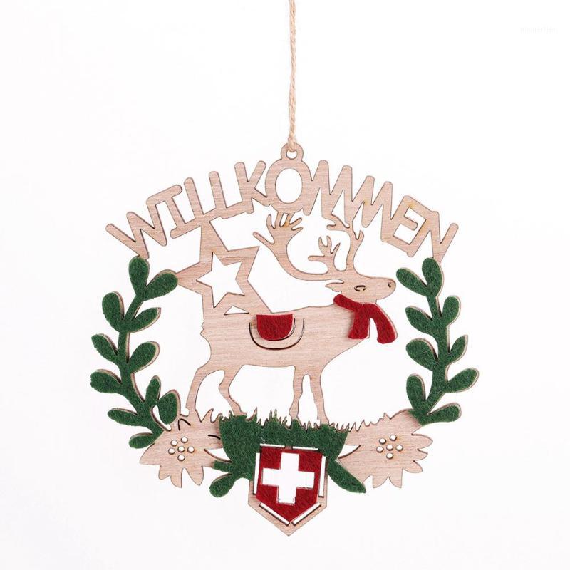 

Three Types Wooden Christmas Tree Hanging Pendant Christmas Decoration Openwork Letter1