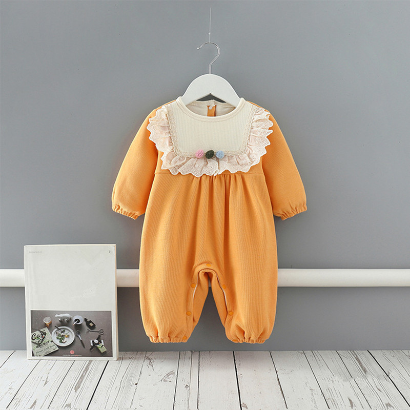 

2021 New Clothes Winter Romper Newborn Cotton Long Sleeve Veet Baby Infant Jumpsuit Yellow 0-2y Cd8s, Gold