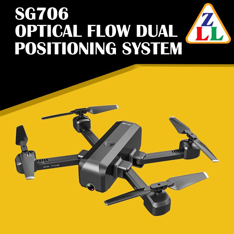 

Hot SG706 1080P HD Dual Camera WIFI FPV Selfie Foldable Drone Keep Flying Height Quadcopter Optical Flow Drone VS SG106