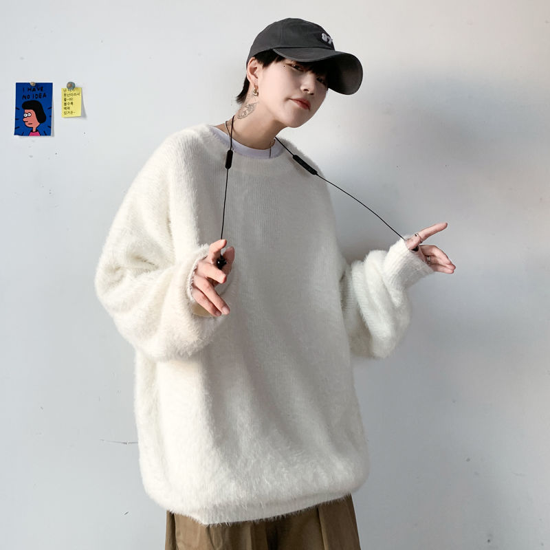 

2021 Lamb Velvet Men's Nightgown Autumn Style Loosey-style Couples White Clothes Pull Hot Hombre Fret Free A1DX, Dark green.