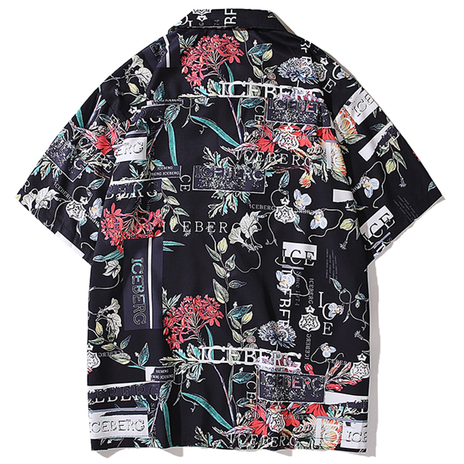

2021 New Aelfric Eden Summer Hawaii Beach Shirts Men Graffiti Printed Half Sleeve Fashion Streetwear Shirt Loose Tops Tees Hip Hop Wnwo, Black