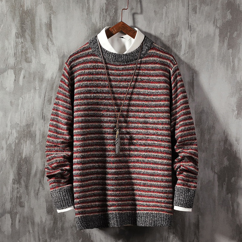 

2021 New Fashion Classic O-neck Striped Sweater Men's Oversize Pull Plus Size M-5xl Long Sleeves Pullover for Autumn Spring Winter Aiiu, Z9815 4
