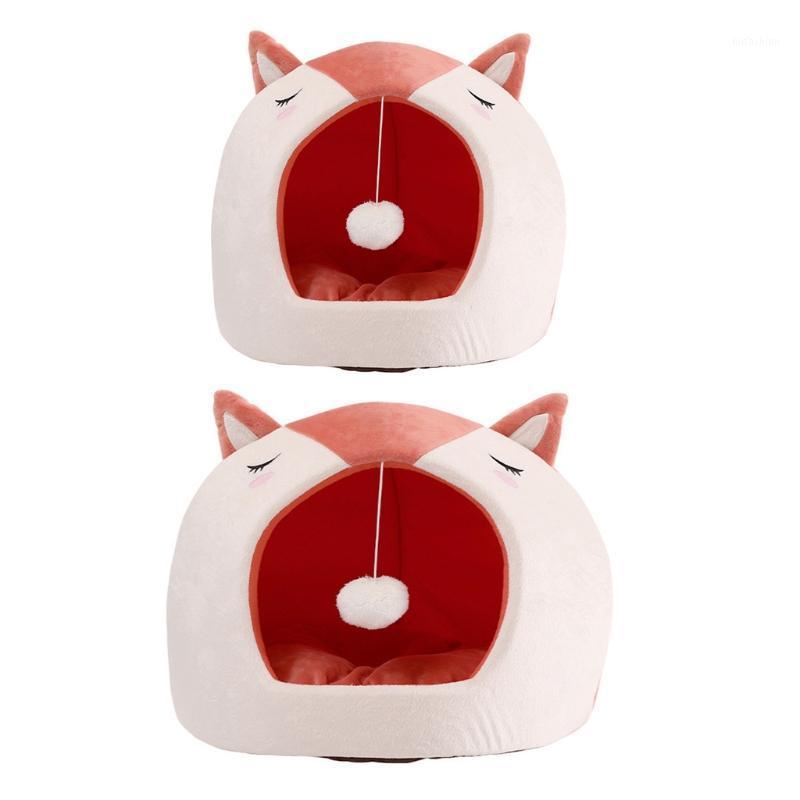 

Warm Cozy Pet Bed Dog Cat House Winter Sleeping Bag Portable Indoor Cave Nest M76D1, As pic
