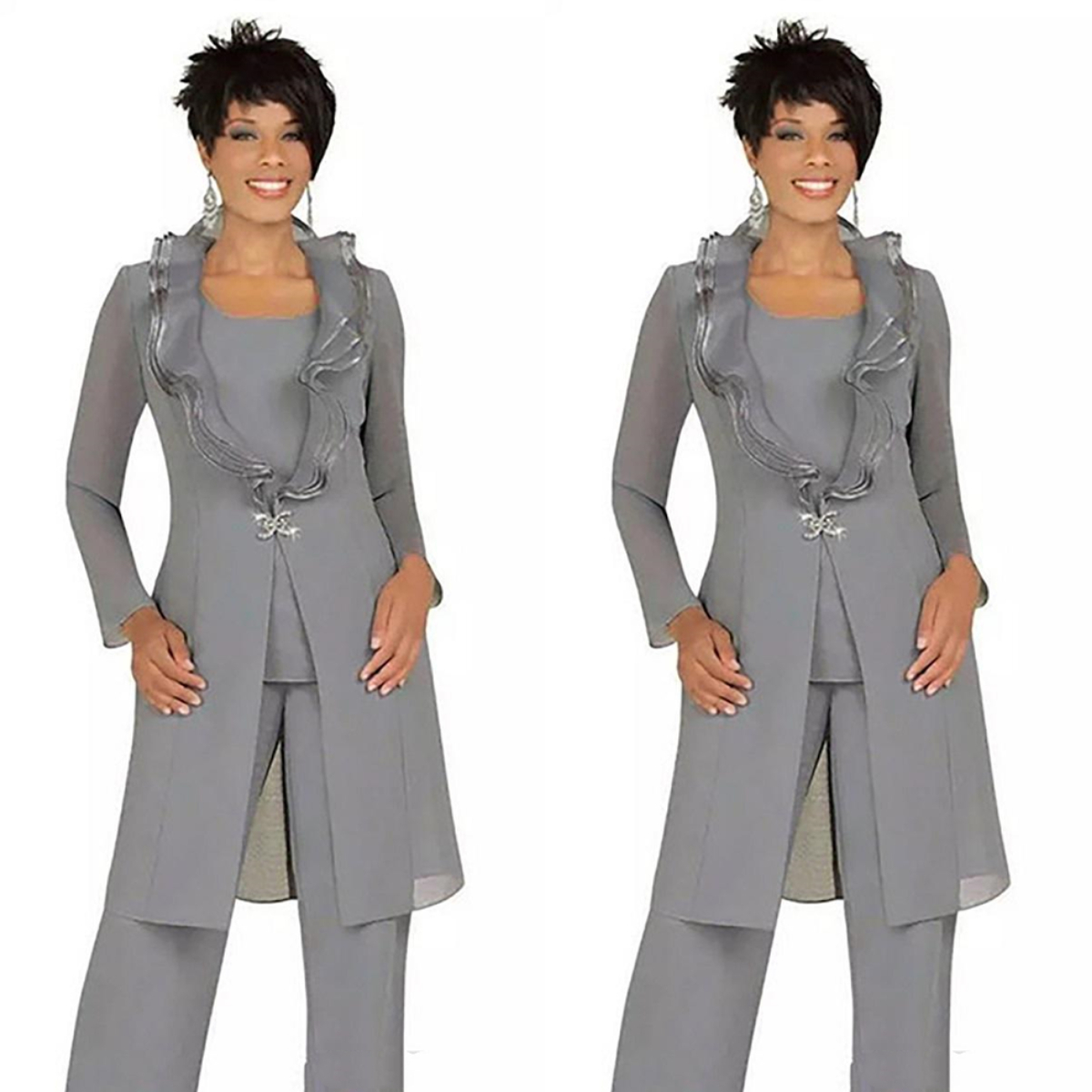Wedding Guest Chiffon Pant Suits Canada 