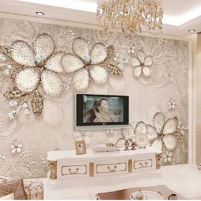 

3D Wallpaper Custom 3d Mural Wallpaper Gray Diamond Pattern Background Flowers Living Room Painting Wallpapers1, As pic