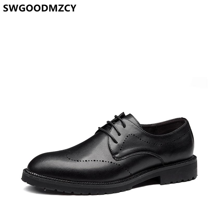 

Dress Shoes Men Formal Dress Italian Brand Mens Shoes Genuine Leather Evening Coiffeur Brogue Men Office Scarpe Uomo, Black