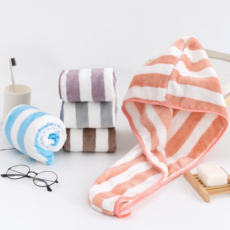 

Absorbent Cotton Woman Hair Hat Quick Drying Water-Absorbing Thick Dry Shower Cap Adult Headband JF76