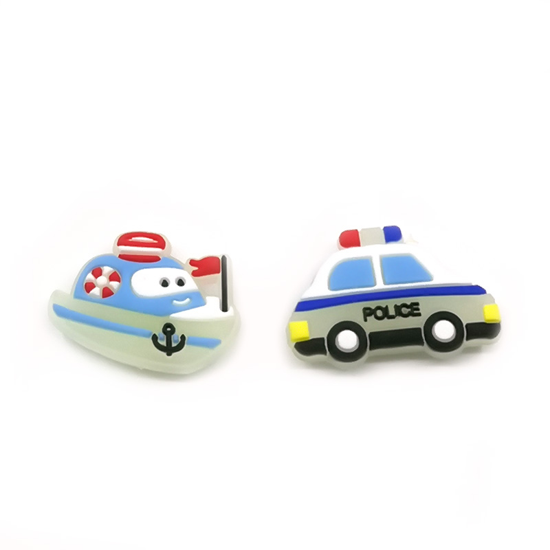 

20pcs+ Blue vehicle Glow Shoe Charms Buckles Charm Decoration wholesale Shoe Accessories for croc shoes glowing charms in the dark, White;pink