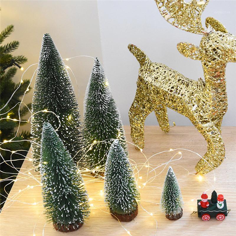 

Small Pine Tree Placed In The Desktop Christmas Tree Decorations For Home Xmas 5 Size Mini Christmas 1PC KO8944671