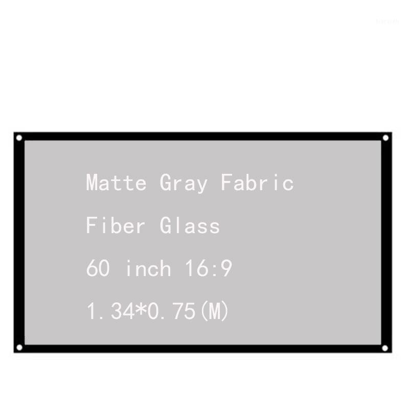 

Thinyou 60inch 16:9 Matte Gray Fabric Fiber Glass Portable and simple Projector Screen for Home Film HD Wall mounted1
