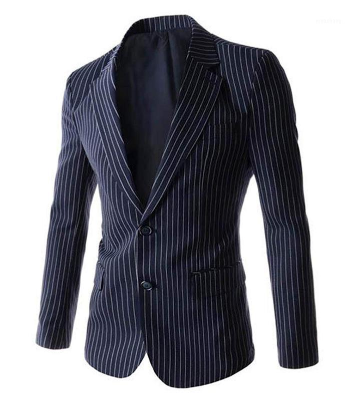 

High Quality Navy Bule Suits Jacket Custom Made Fashion Striped Formal Wear Men Business Dress Suits Blazer Men1, Black