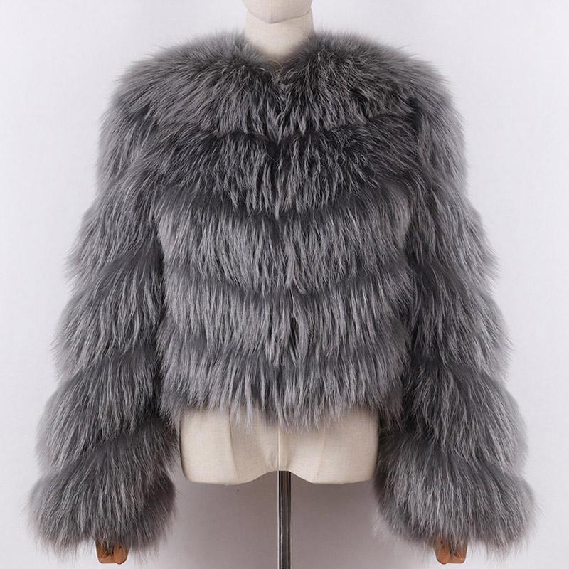 

YOLOAgain women long sleeve real fur jacket ladies natural fur coat1, As shown
