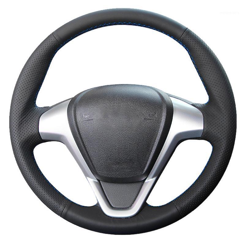 

Steering Wheel Covers Black Genuine Leather Car Cover For Fiesta 2008-2022 Figo 2012-2014 Ecosport 2013- 2022 B-Max 2011-2022