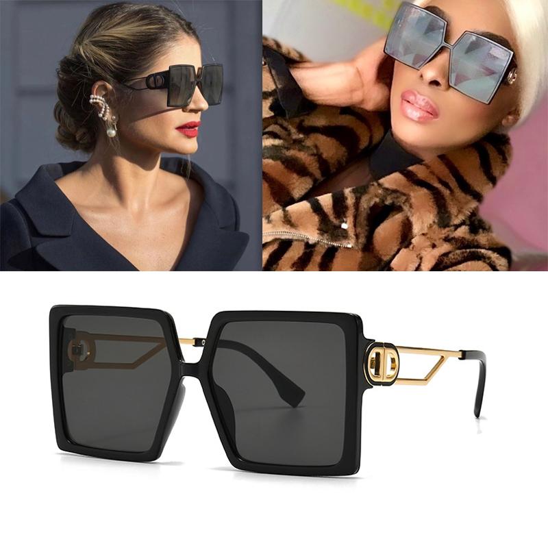 

2020 Oversized fashion Sunglasses Women Vintage Sunglasses Eyewear feminino Big Shade UV400 Glasses new design