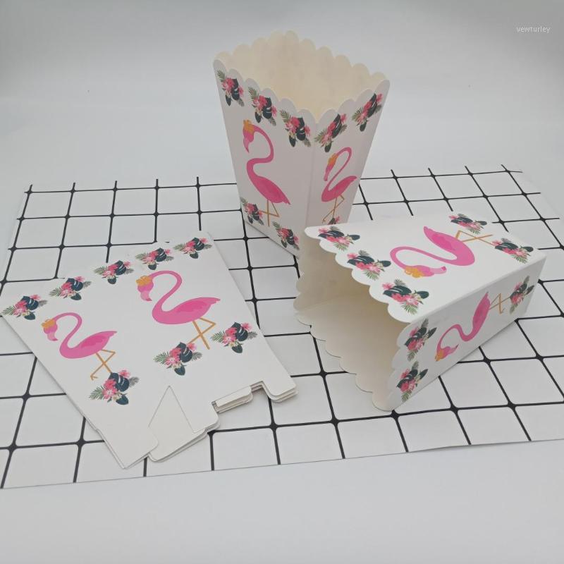 

6pcs Mini Flamingo Paper Popcorn Boxes Party Treat Favor Boxes Flamingo Wedding Baby Shower Party Table Supplies1