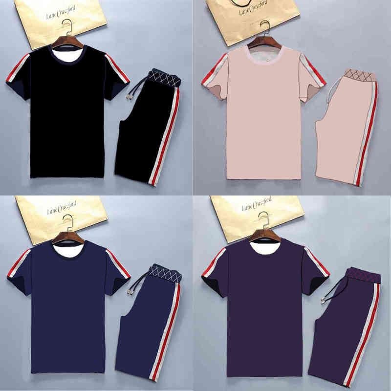 

Men's Tracksuits Summer Mens Fashion Suits Casual Classic Letter Pattern Print Short Sleeve & Shorts Men Tops Boys Tees 4 Colors Clothing Z5IX, Customize
