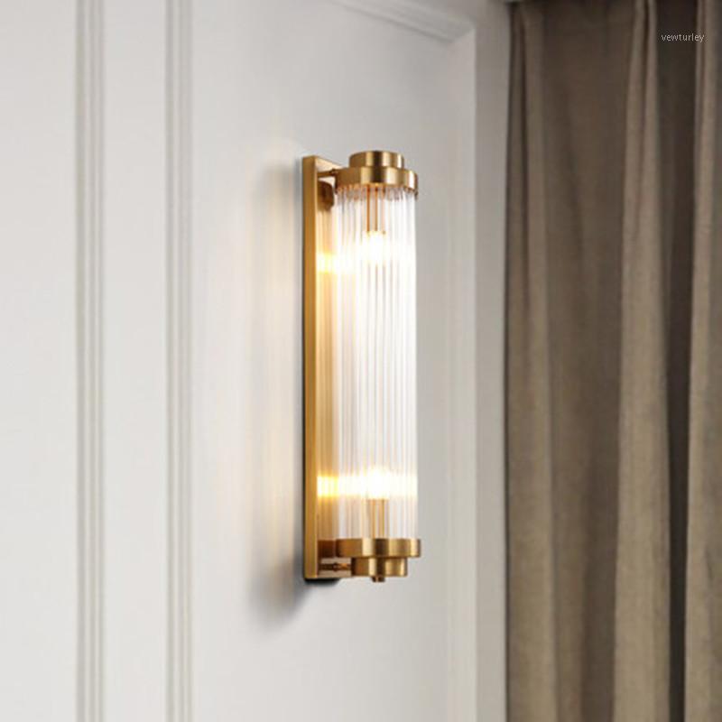 

Gold-bronze Wall Sconce Lighting For Bedside Glass Lampshade LED Wall Lamp AC110-240V Indoor Lighting Fixtures1