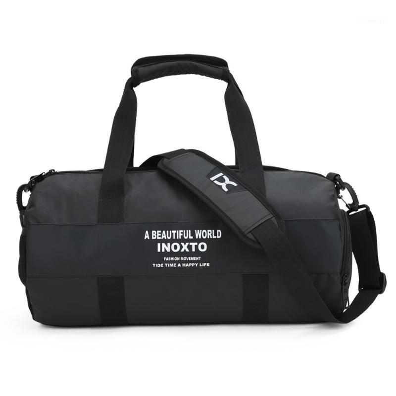 

Dry and wet separation travel bag Female hand luggage shoulder bag male duffel Large capacity fashion sports gym1, Black