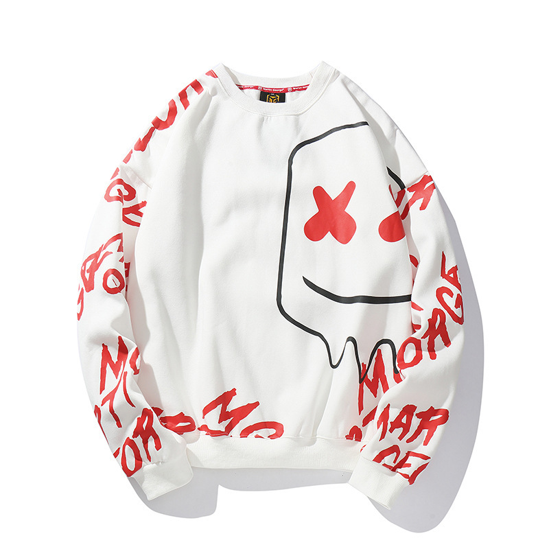 

2021 New Autumn Winter Spoxx Masked Oversize Besides Velvet Off the Round Shoulder Neckmen Base NWOG, White.