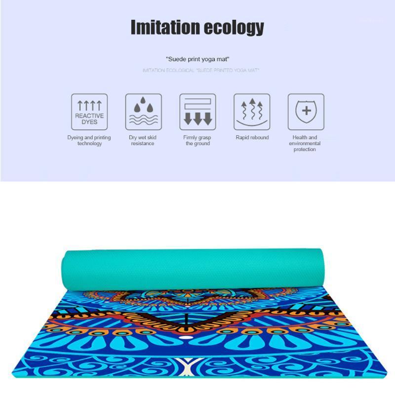 

NEW Yoga Mat Non-Slip Printed Sport Pad Odorless for Fitness Pilates Exercise Women Men1, Red