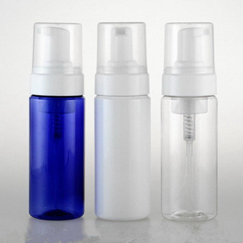 

20pcs/Lot 150ml Empty PET Vacuum Refillable Bottle Foaming Bubble Foam Lotion Dispenser Pump White Blue Clear with Overcap Clear
