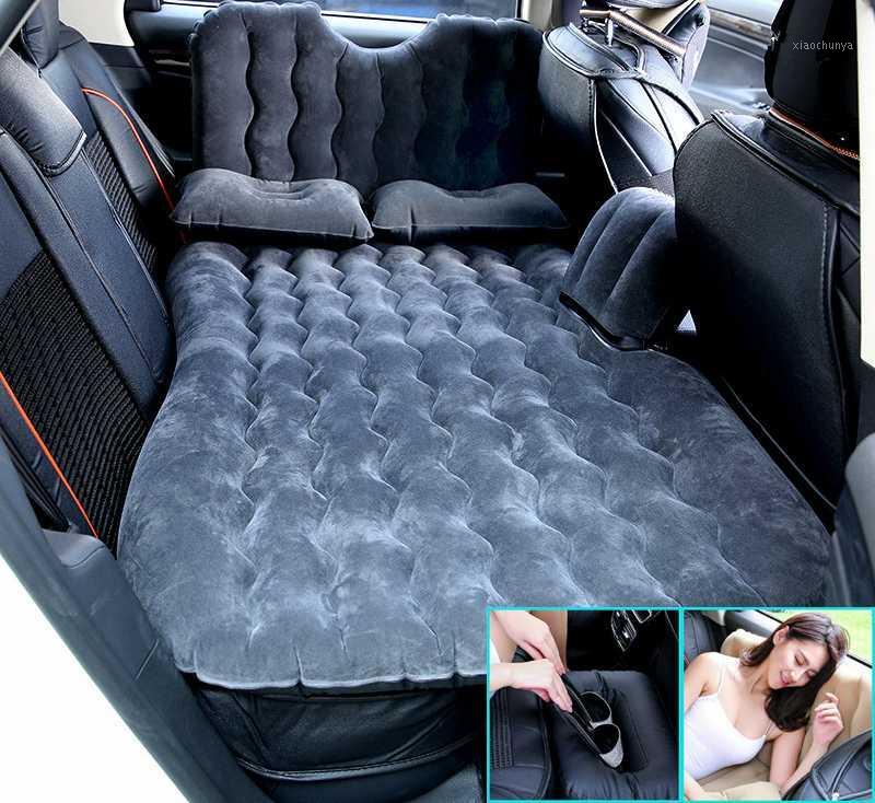 

Car Air Inflatable Travel Mattress Universal Car Back Seat Multi functional Sofa Pillow Outdoor Camping Flocking Mat Cushion1