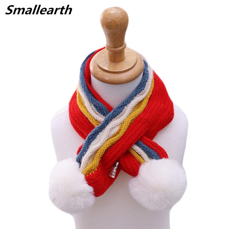 

New Crochet Children Warm Scarf Neck Collar Knitted Winter Baby Boys Girls Thick Scarves Casual Neck Warmer Kids Cross Scarf