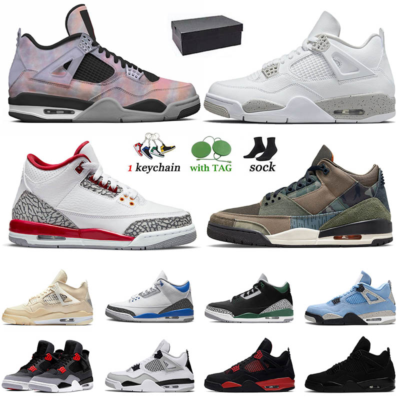 

Fashion Jumpman Zen Master 4s Mens Womens Basketball Shoes 4 White Oreo Cardinal Red Patchwork III Pine Green Off Sail Cool Grey UNC Black Cat Sneakers With Box Socks, D24 a ma maniere 40-47