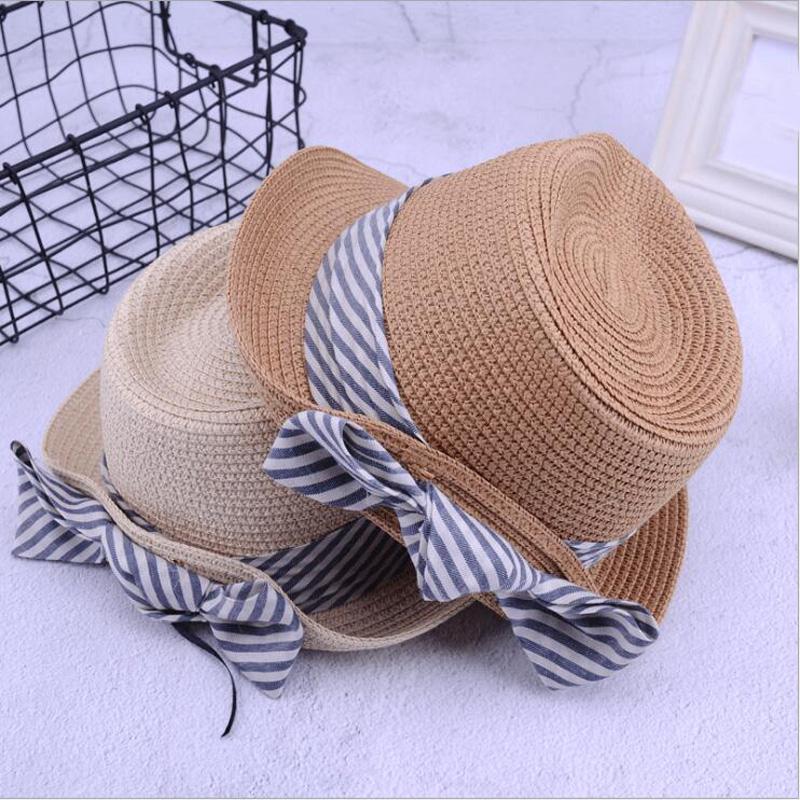 

Fashion Women Summer Bow Sun Hats 2020 New Hot Casual Female Beach Sun Hats British Style Jazz Straw Hat Folding Beach Hat, Black
