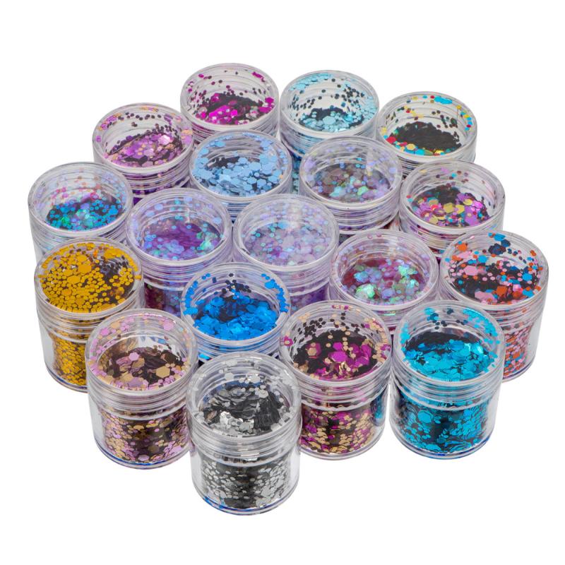 

18 Bottles Pretty Colorful Manicure Sequin Nail Decorations DIY Decal for