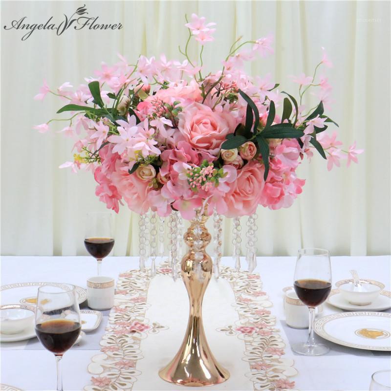 

DIY Wedding decor table flower ball centerpiece artificial flower arrangement bouquet rose peony olive leaf 35/45/50cm1, Blue