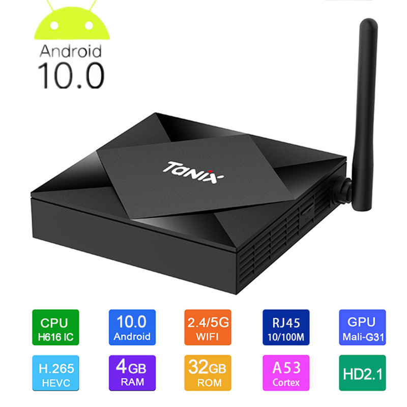 

Tanix TX6S Android 10 Smart TV BOX Allwinner H616 4GB 32GB TX6 Set Top Box Support 4K Dual WiFi Bluetooth