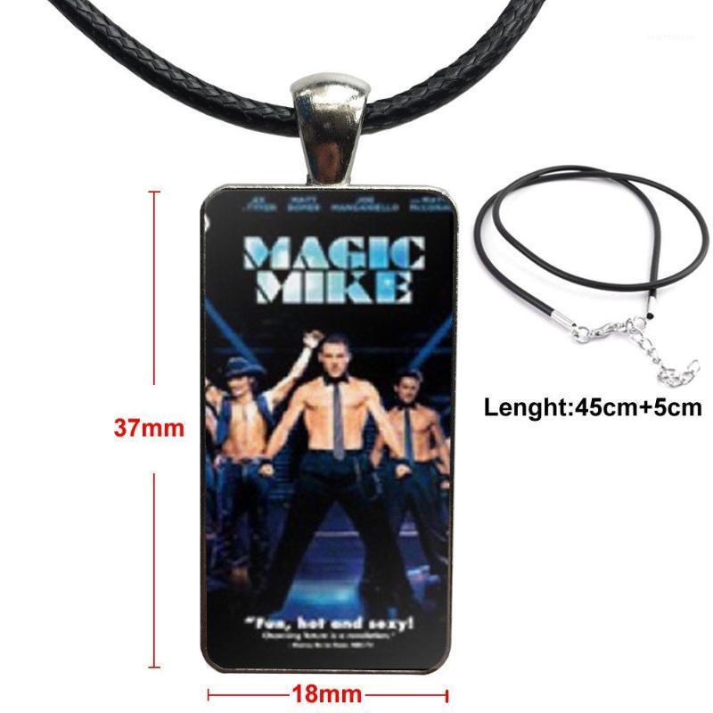 

For Women Gift Vintage Jewelry Steel Color Glass Cabochon Choker Pendant Long Rectangle Necklace Channing Tatum Magic Mike1