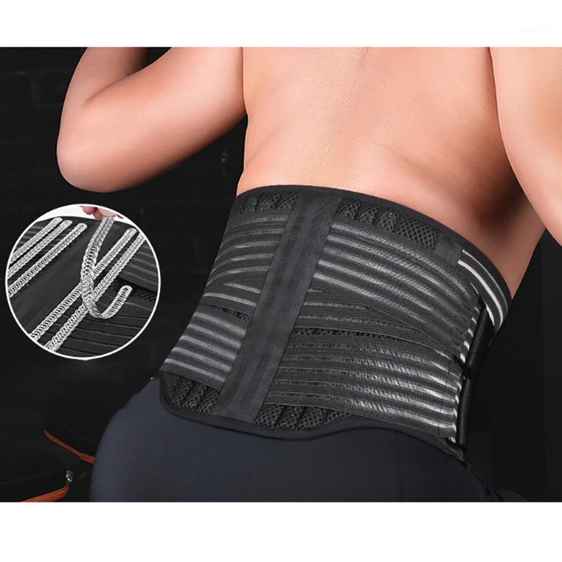 

Waist Support 6 Springs Waist Trainer Sport Weightlifting Belt Adjustable Elastic Double Pressure Banded Fitness Lumbar Brace1, Black