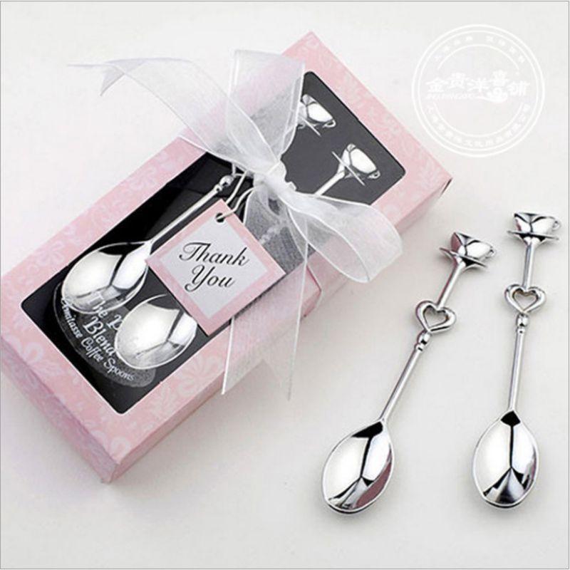 

Boxed Coffee Spoon Valentine's Gift Stainless Steel Couple Spoon Teaspoon Drinking Festive Gift Supplies # 1#