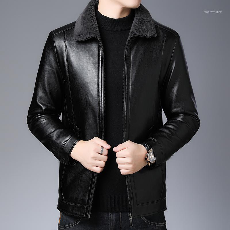 

2019 New Men Genuine Leather Coat sheepskin men's short Jacket leather winter jackets mens Free Shipping Plus Size M-5XL1