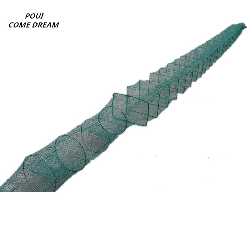 

length 4.2m/10m/14m fishing cage fishing net outdoor fish tool rede de pesca Shrimp cage crab armadilha supplies