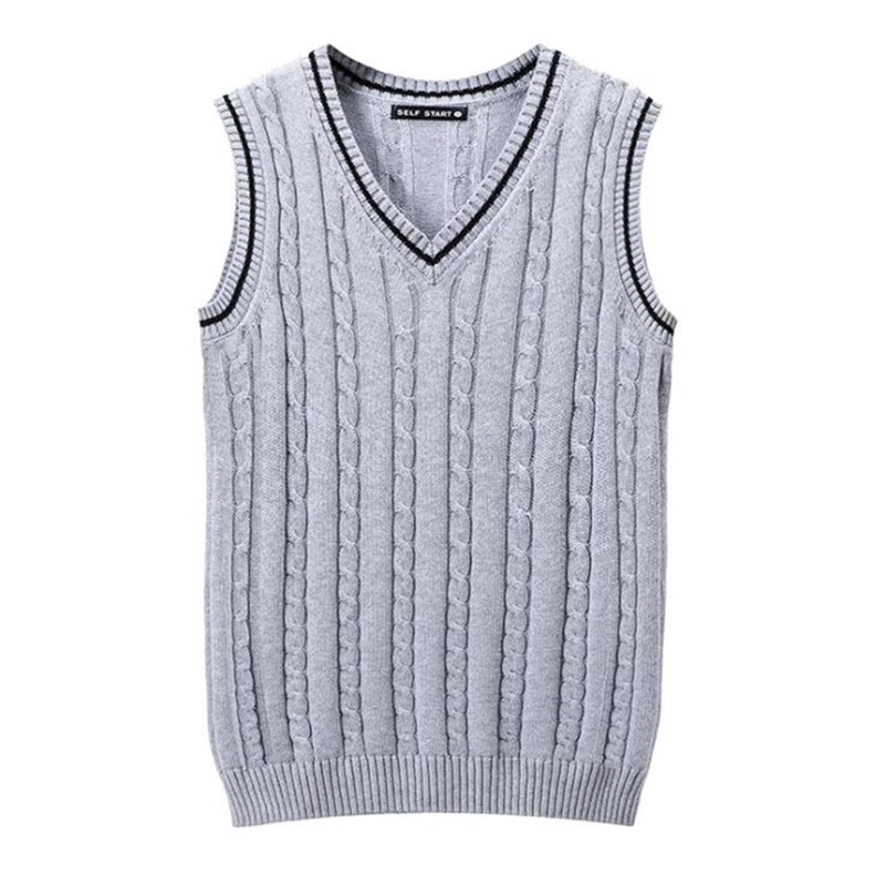 

Vest Mens Sweaters Sleveless Sweater Sleeveless Coat Knitted Men Waistcoat Wool Pullover 201117, Black