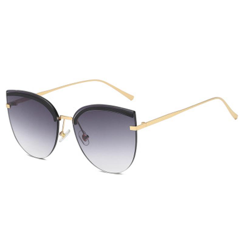 

Sunglasses High Quality Oversized Gradient Metal Women Rimless Cat Eye Glasses For Ladies