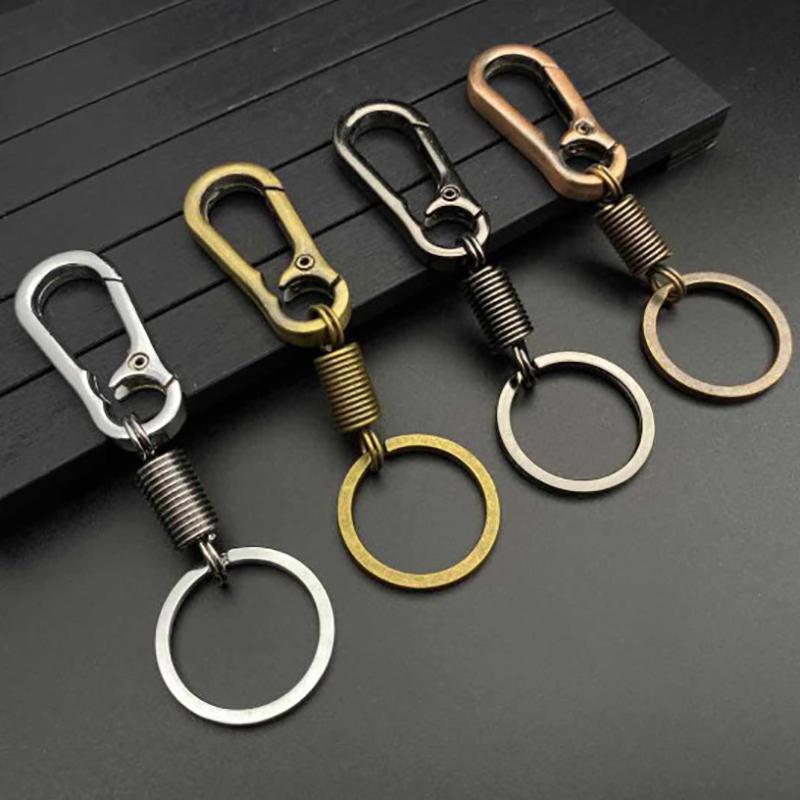 

Key Ring Spring Gourd Buckle Belt Clip Loop Metal Key Chain Men Fashion Car-styling Stainless Steel Car Keychain