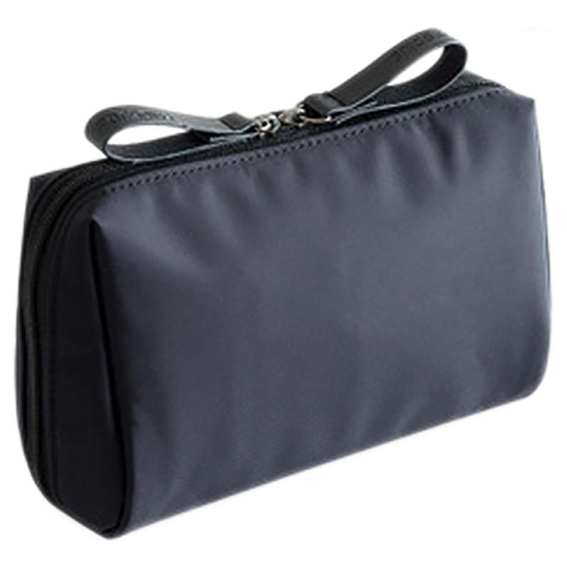 

1 Pcs Solid Cosmetic Bag Women Makeup Bag Pouch Toiletry Waterproof Makeup Organizer Case1, Gray