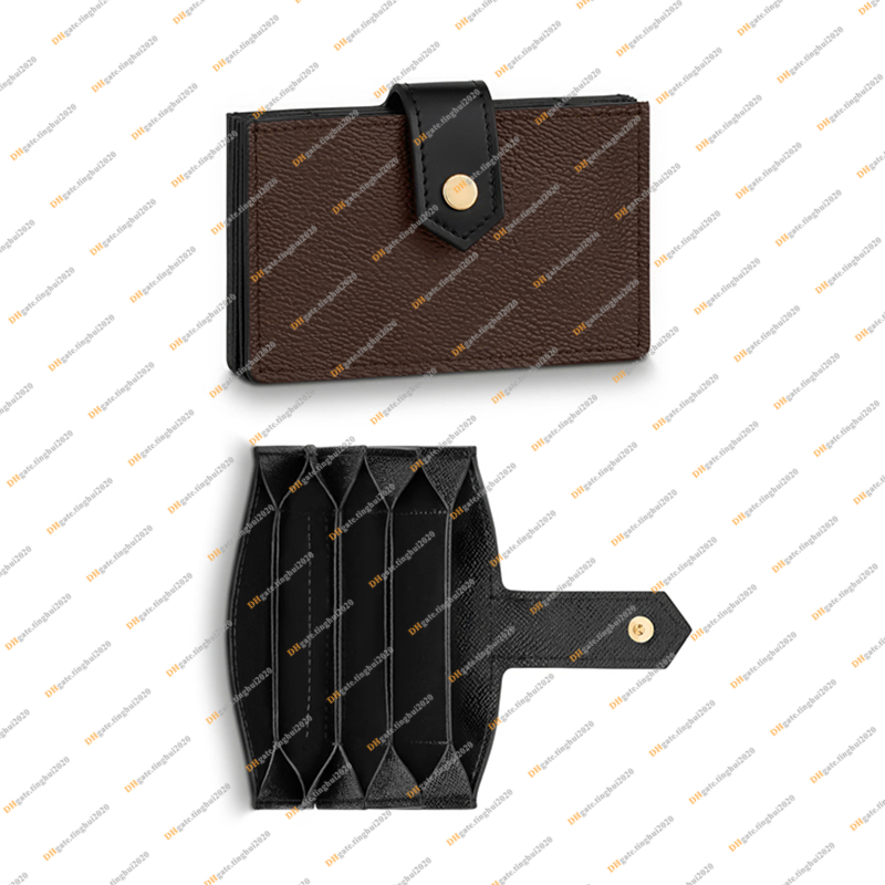 

Unisex Fashion Casual Designer Luxury Credit Card Holder Coin Purse Key Pouch Wallet High Quality TOP 5A M80878 Business Card Holders, Brown flower