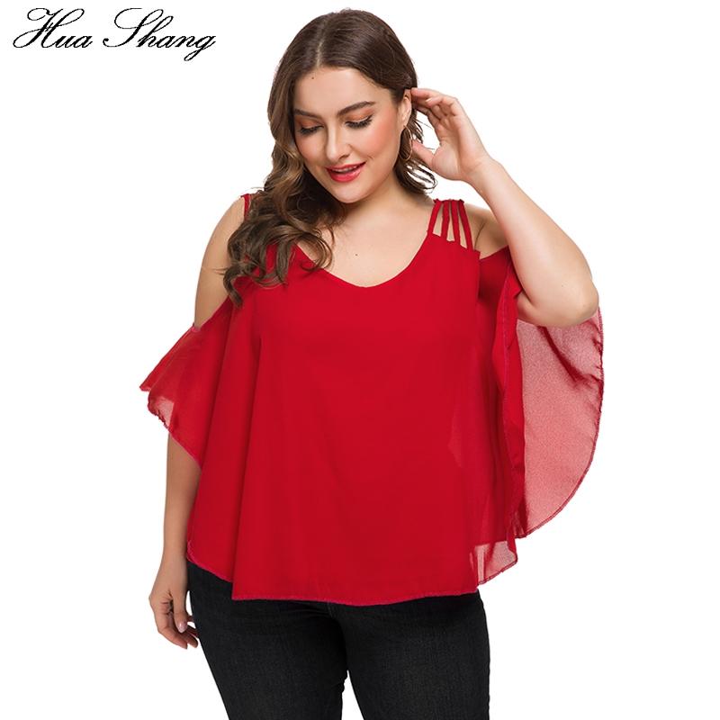 

Plus Size Chiffon Blouses 2021 Women Summer V Neck Cold Shoulder Strap Blouse Elegant V Back Loose Oversized Ladies Tunic Tops, Black