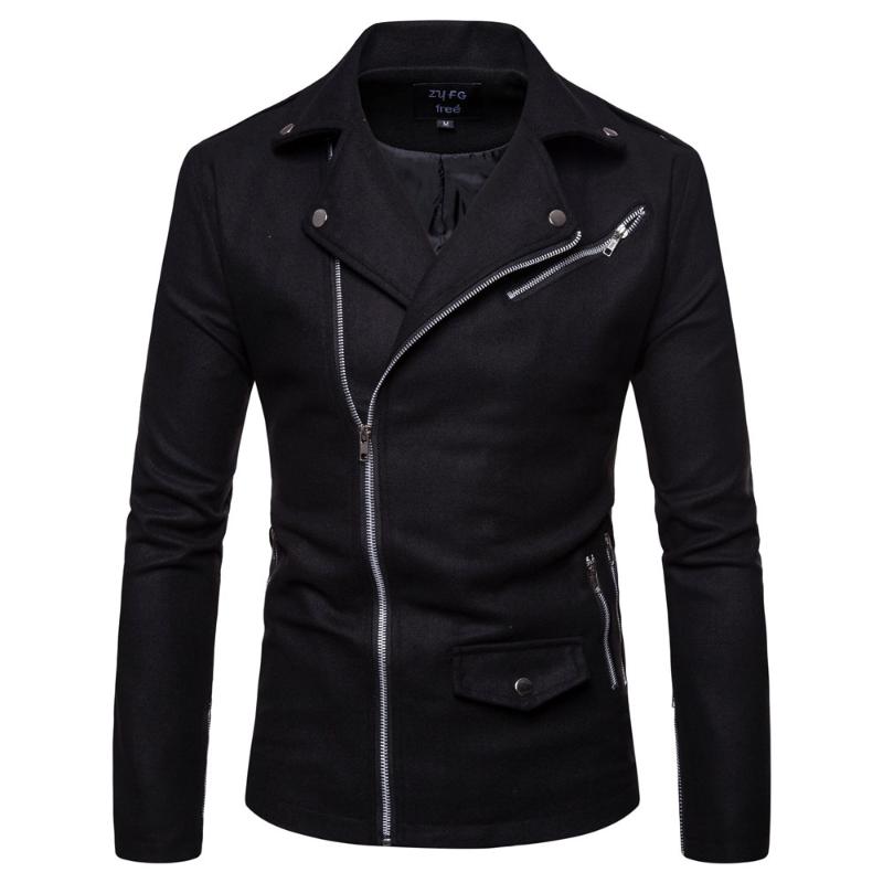 

2020 Autumn And Winter Men's Solid Color Overcoat Cool Cable-Stayed England Men Slim Fit-Style, Gray